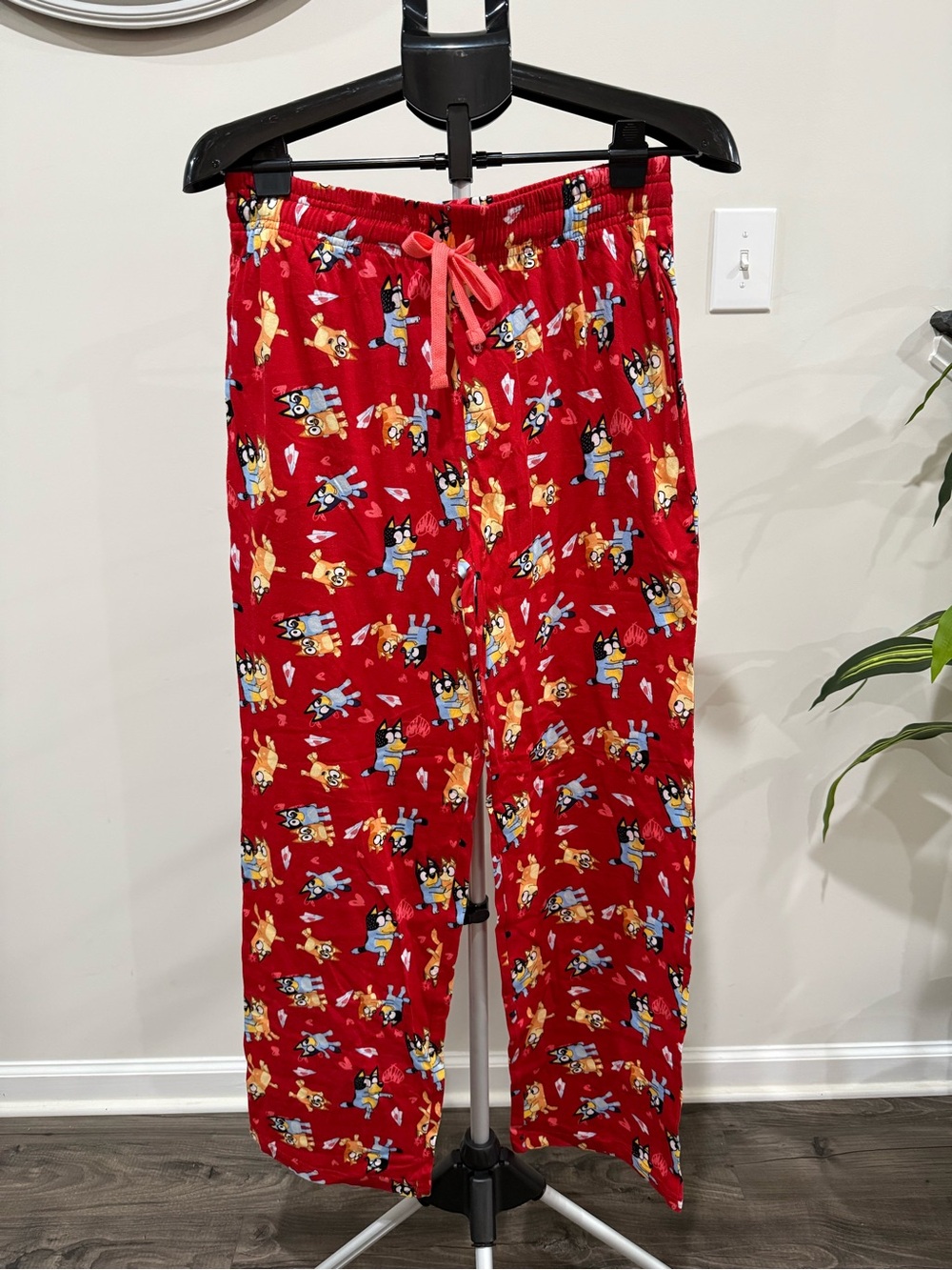 New Mens Bluey Hearts Valentines Pajama pants - small